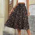 thumbnail image 4 of LWavelet Floral Flared Midi Skirt Women Daily Casual Flowy Stylish Versatile Bottoms Black L, 4 of 8