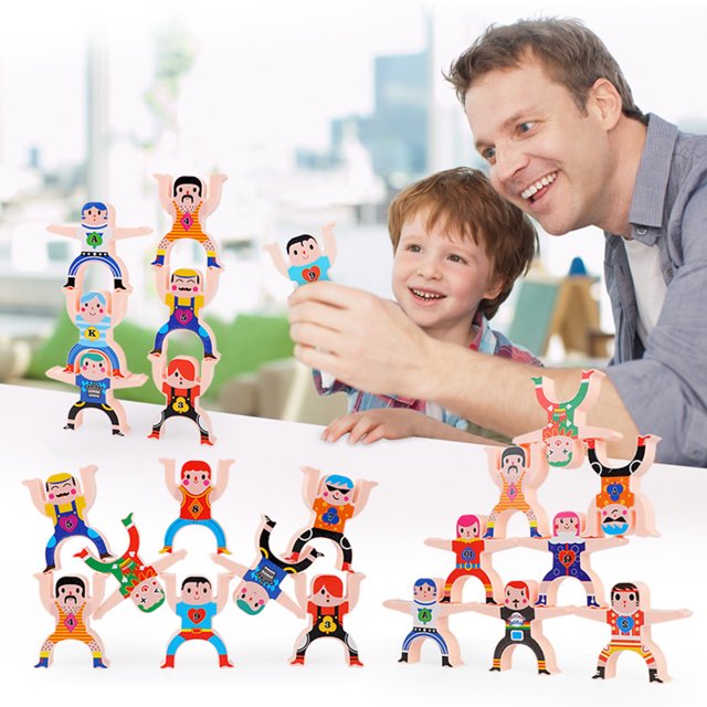 Gwong Juguete 16pcs lindo figura edificio edificio puzzle apilamiento equilibrio juego educación niños juguete Gwong 30005314