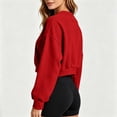 thumbnail image 5 of Cropped Hoodie for Womens Casual Crewneck Sweatshirts Workout Long Sleeve Drawstring Hooded College Teen Preppy Crop Tops Clothes 2026, 5 of 6