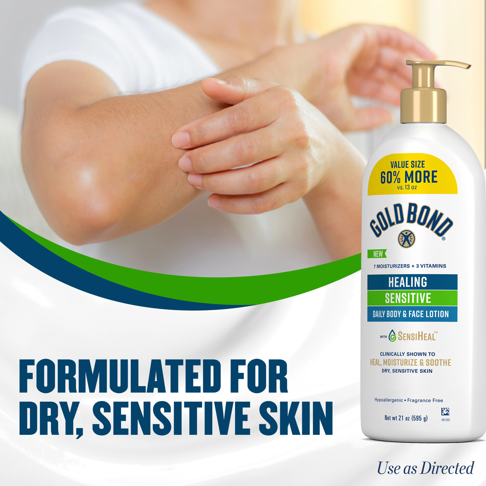Gold Bond Healing Sensitive Daily Body And Face Lotion, 21 oz photo 3