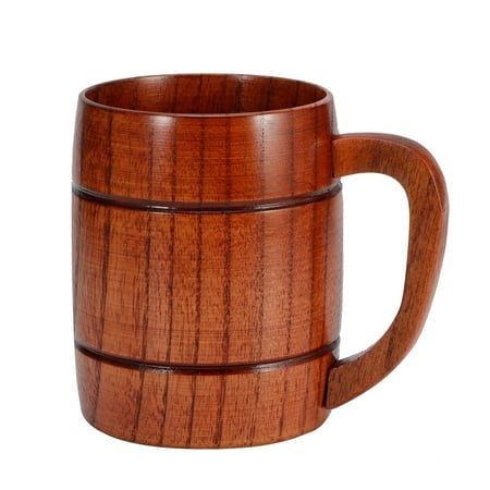 

Wooden Cup Wine Mug With Handle Durable For Home Restaurant