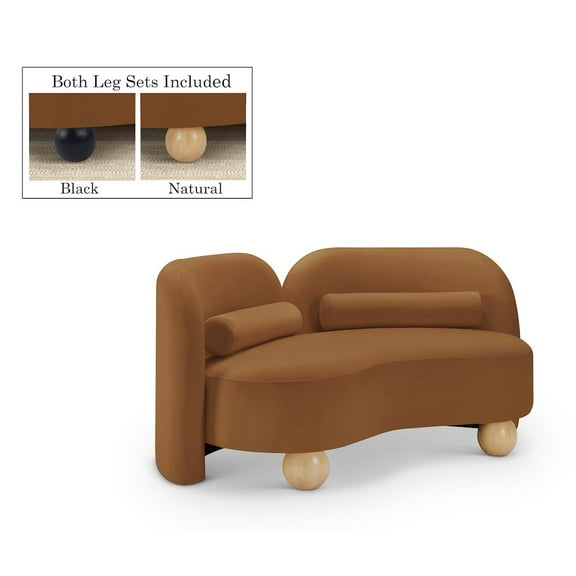 Meridian Furniture Daphne Saddle Velvet Loveseat