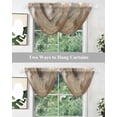 thumbnail image 5 of Waterfall Valances for Windows, Brown Kitchen Sheer Valance Curtains, Abstract Paint Texture Retro Smudge Graffiti Art Rod Pocket Elegant Swag Valances for Living Room Bedroom, 47.2"x38.5", 2 Panel, 5 of 8