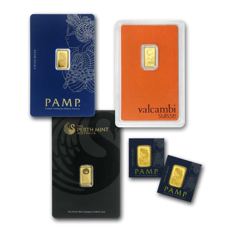 1 gram Gold Bar - Brand Name (w/Assay Card) - Walmart.com