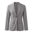 thumbnail image 4 of YDFCWXW Women's Business Casual Pockets Work Office Blazer Back Slit Jacket Suit Grey, XXL, 4 of 5
