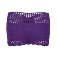 thumbnail image 6 of kamemir Swimsuit Skirt Women's High Waist Hem Shirring Swim Skirt Swimsuit Bikini Bottom(Purple,L), 6 of 6