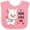 Pink and White, variant on Inktastic Papa Loves Me Cute and Happy Llama Boys or Girls Baby Bib