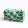 thumbnail image 5 of Fingercraft Dinner Cloth Napkins, Everyday Use, Soft and Well Absorbent Cotton Buffalo Plaid Table Napkins, 12 Pack, 20x20 Green and White, 5 of 7