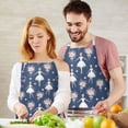 thumbnail image 3 of Dark Blue Ballerina Flower Pattern Apron-Garden Aprons for Women with Pockets-Cotton Linen Waterproof Kitchen Cooking Gardening Aprons Adjustable for Kitchen,Cooking,BBQ and Salon 33x27 Inch, 3 of 7