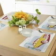 thumbnail image 4 of Ambesonne Vintage Place Mats Set of 4, Old Car Grunge Art, Standard Size, Yellow Turquoise, 4 of 6