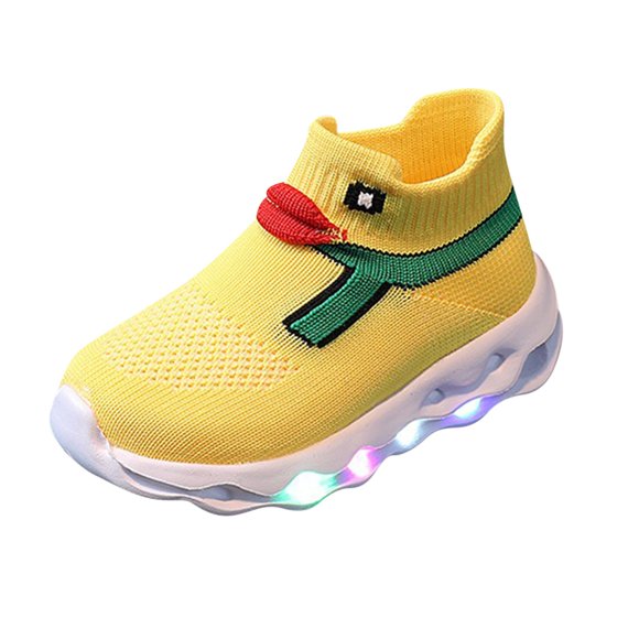 FhsagQ Boots Girls Shoes Boots Brown 4 Toddler Shoes Decoration Led Light Walking Shoes Running Shoes for Kids Kids Shoes Boots Size 3 Girls Winter Shoes Yellow Size 22