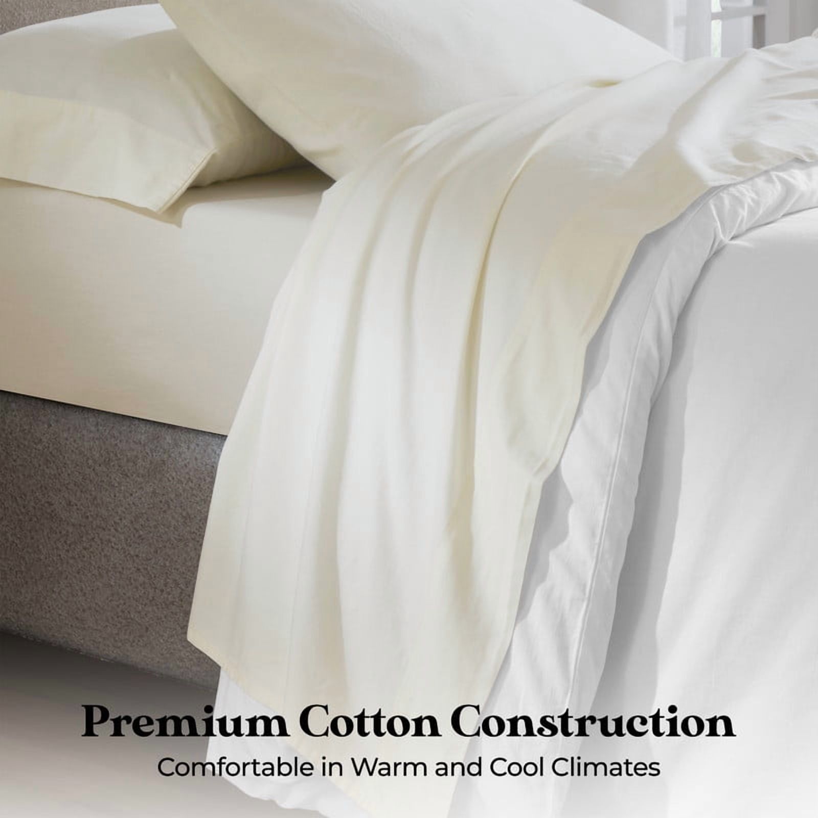 Superior Carmen 100% Cotton Relaxed Wash Bed Sheet Set, California King, Ivory
