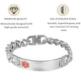 thumbnail image 3 of Vagzen Stainless steel Medical Alert ID Bracelet for Men, Engraved Epilepsy, Silver, 3 of 4