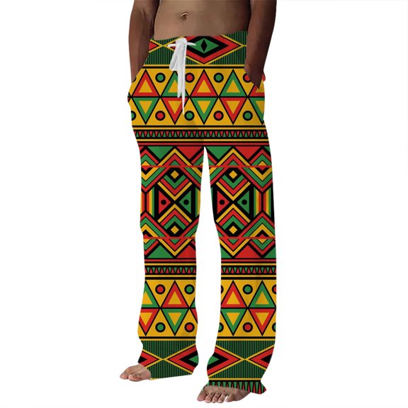 Men's Casual Pants for Everyday Comfort and Style Timeless African Influence in Spring Summer Fashion Men’s Yellow XL
