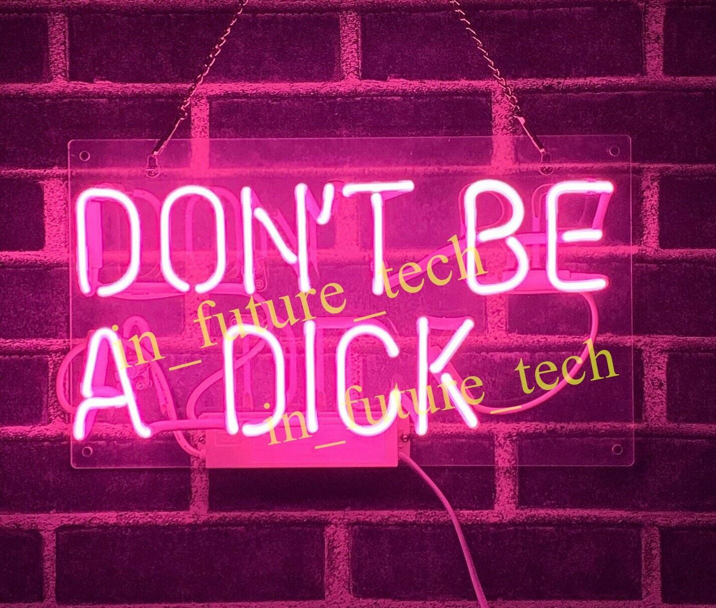 New Don't Be A Dick Acrylic Neon Sign Light Lamp Artwork Display With Dimmer 