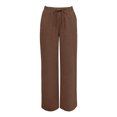thumbnail image 4 of QGJZVUNL Womens Wide Leg Pants Sweatpants Baggy High-Waisted Drawstring Joggers with Pockets Size L, 4 of 6