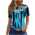 thumbnail image 2 of Runfenguu Oversized Graphic Tees Summer Graphic Tees Women'S Oversized Round Neck Short Sleeved Solid Summer Base Shirt Sports T-Shirt Top Spring+Top+For+Women, 2 of 4