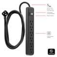 thumbnail image 2 of Power Strip GE de 6 salidas, 1,8 m, con cable de extensión de 6 pies, negro, 2 of 5