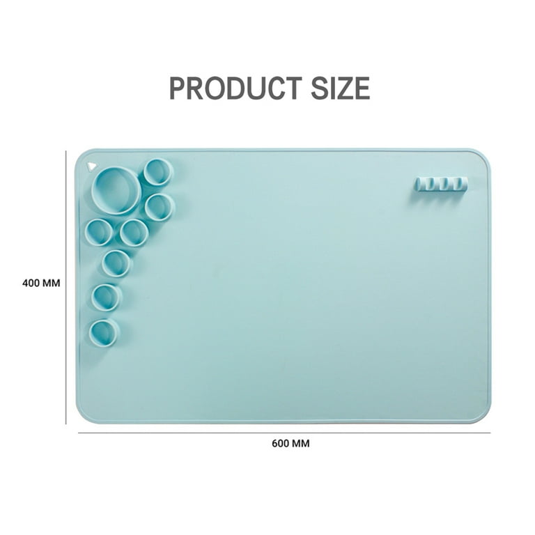Silicone Painting Sheet Soft Craft Mat Placemat with Paint Cup and Pen  Holder Gift for Kids Boys Girls Light Blue 