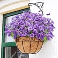 thumbnail image 3 of 10 Bundles Artificial Flowers Outdoor UV Resistant Silk Flowers No Fade Fake Outside Flowers Plastic Greenery Faux Shrubs Garden Porch Window Box Home Decoration (Purple), 3 of 15