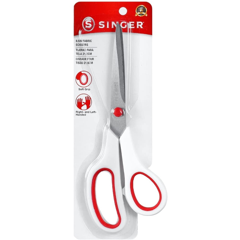 Singer Fabric Scissors Fabric Scissors, White & Red (4 pack)