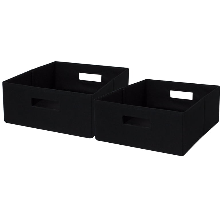 Better Homes & Gardens Half-Size Fabric Bins, 2-Pack Black photo 1
