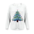thumbnail image 5 of Yteetum Chandails en Molleton de Noël pour Femmes, Col Rond, Tricot Côtelé, Chandail Sans Capuche, Imprimé Graphique, Manches Longues, 5 of 5