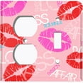 thumbnail image 4 of Metal Light Switch Plate Cover Lipstick Kisses Love Romance Pink LOV002, 4 of 13