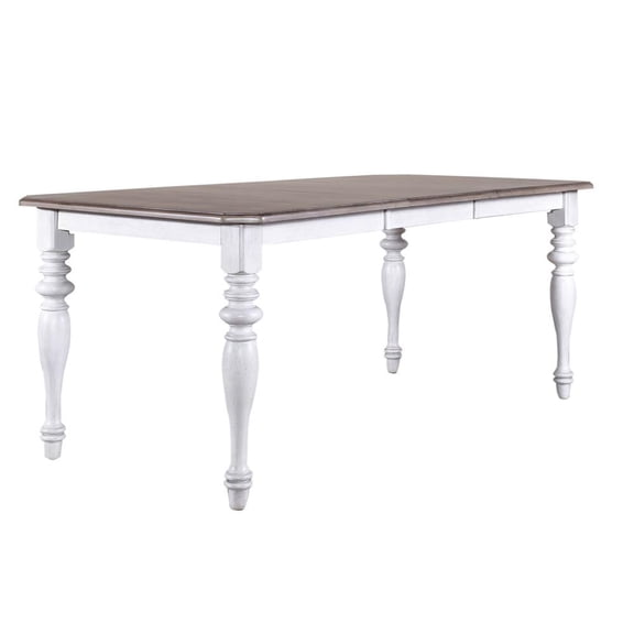 Liberty Furniture Industies, INC Ocean Isle Rectangular Leg Table in Antique White w/ Weathered Pine