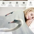 thumbnail image 3 of Creowell Swans Water Heart Shape Ideal Comfy Throw Blanket Flannel Material Lightweight Blanket for All Seasons 60x80in, 3 of 6