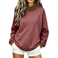 thumbnail image 4 of Maplenight Women's Mock Neck Sweatshirt Color Block Long Sleeve Casual Pullover Loose Sweatshirts Fall Tops, 4 of 8