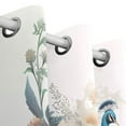 thumbnail image 3 of Peacocks Flowers Floral Leaves Green Black Out Curtains 84 Inch Length Curtains for Sliding Glass Doors Bedroom Living Room 2 Pack, 3 of 6