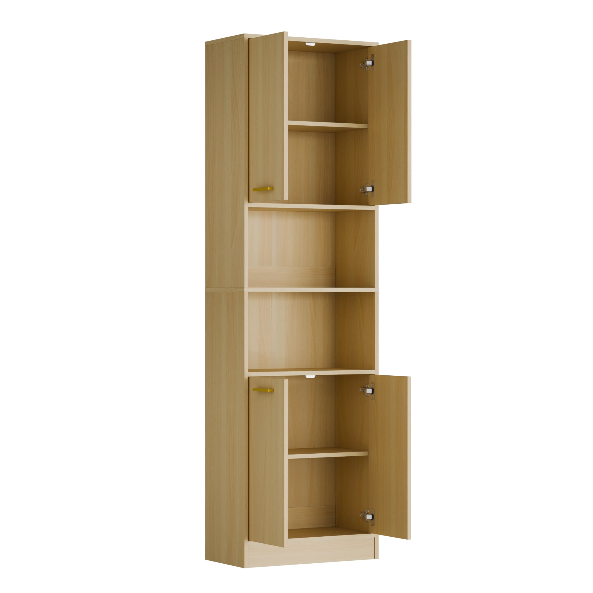 Cozy Castle Versatile Storage Option Pantry Cabinet with Adjustable Shelves, Wood Oak