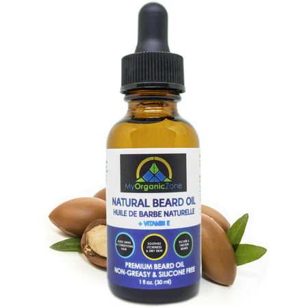 Natural Beard Oil for Beard and Mustache Growth & Grooming, Organic Conditioner & Softener for Itchy Red Areas & Overall Beard Care (1 fl.oz.