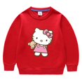 thumbnail image 3 of Hello Kitty suéter de moda de dibujos animados para niñas primavera y otoño cuello redondo niños de manga larga top con fondo mantener la ropa abrigada, 3 of 5