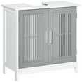 thumbnail image 1 of kleankin Coiffeuse de Salle de Bain Moderne avec Évier, Armoire de Rangement sur Pied, 1 of 10
