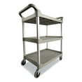 thumbnail image 3 of Rubbermaid Commercial Economy Plastic Cart, Three-Shelf, 18.63w x 33.63d x 37.75h, Platinum -RCP342488PM, 3 of 5