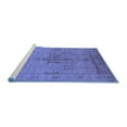 thumbnail image 2 of Ahgly Company Machine Washable Indoor Round Oriental Blue Industrial Area Rugs, 7' Round, 2 of 4
