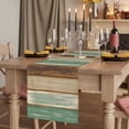 thumbnail image 2 of Table Runners 70 Inches Long Dress Scarves, Teal Brown Farmhouse Coffee/Dining/Kitchen Table Decor, Holiday Table Runner, Farmhouse Rustic Wooden Plank Board 13x70 Inch, 2 of 9