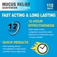 thumbnail image 2 of Puregen Labs Guaifenesin 1200 mg - Maximum Strength Extended Release - Mucus Relief Cough Expectorant - 110 Tablets (1PK), 2 of 5