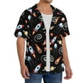 thumbnail image 4 of Xecao offers the Space Rocket for Men's Casual Short-sleeved Shirt, a button-up collared shirt with a pocket, perfect for beach vacations and yacht travel in the XX-Large size., 4 of 7