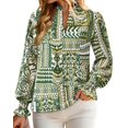 thumbnail image 3 of Blusa elegante y camisetas MASCOMODA para mujer, cuello en V, estampado floral, 3 of 6