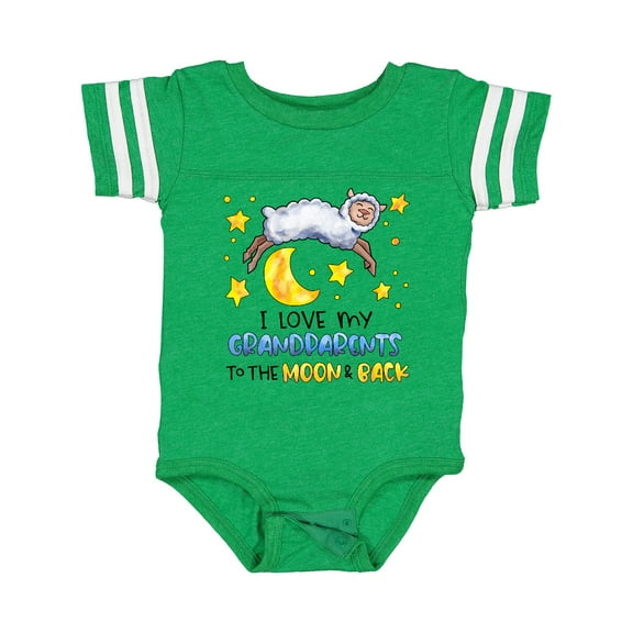 Inktastic I Love My Grandparents to the Moon and Back Cute Sheep Boys or Girls Baby Bodysuit