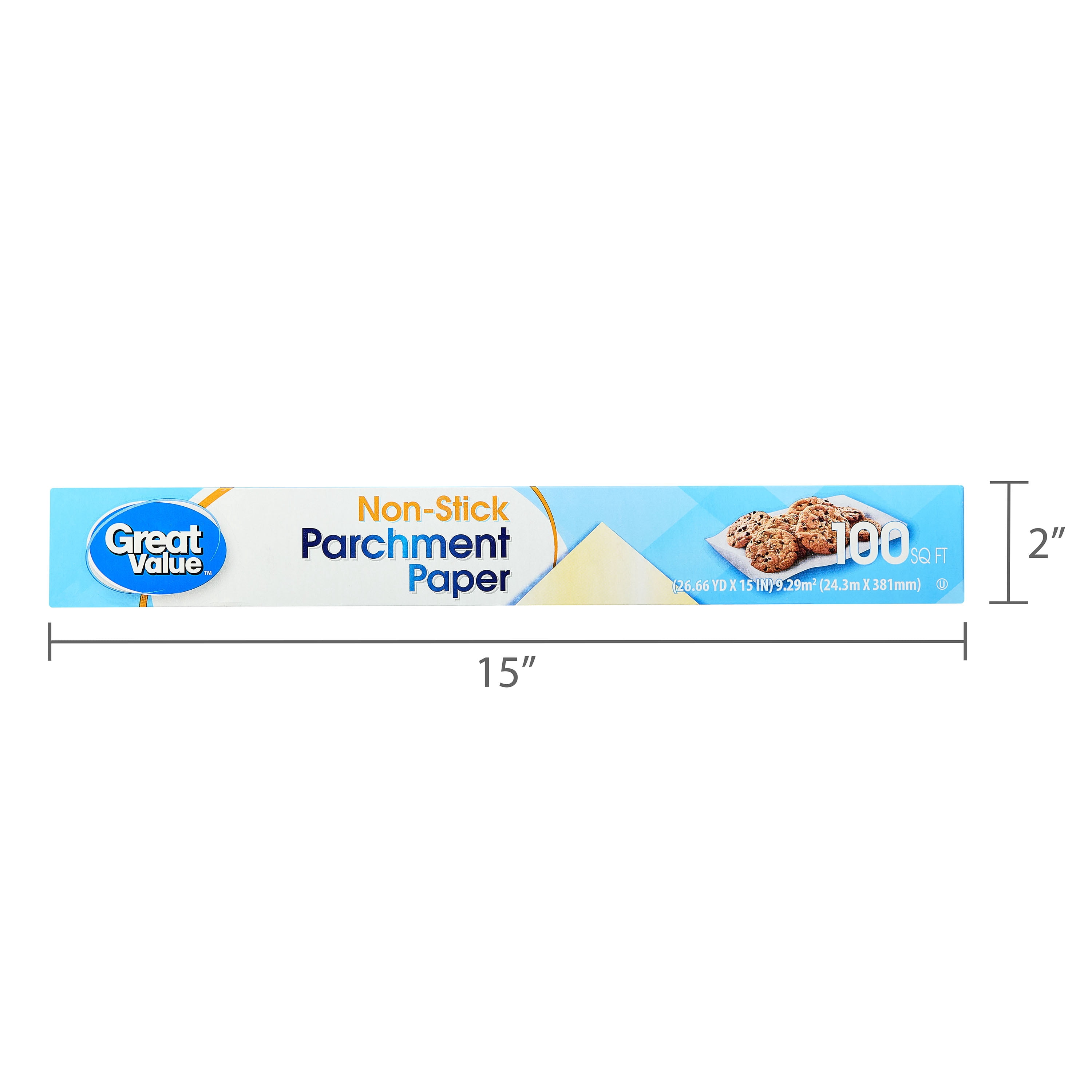 (12 pack) Great Value Non-Stick Parchment Paper Roll, 100 sq ft