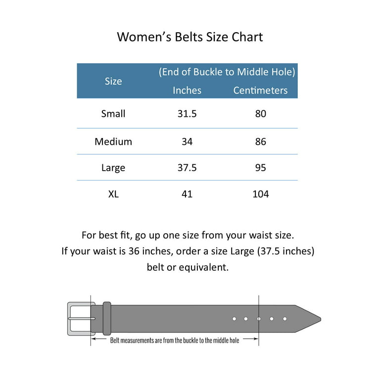 Women's Belt Size Chart