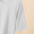 thumbnail image 3 of KyCheLot Womens Plus Size T-Shirts Solid Color Round Neck 1/2 Length Sleeve Tops Summer Beach Vacation T-Shirts, 3 of 7