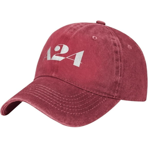 Men's & Womens Washed Unique Print with A24 Logo Adjustable Denim Hat