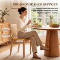 thumbnail image 6 of Dining Chairs Set of 2, Modern Farmhouse Rattan Kitchen Chairs with Cane Back, LEGAHOME Upholstered Tan Dining Room Chairs, Wood Side Chair for Kitchen Dining Room, 6 of 9
