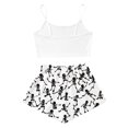 thumbnail image 5 of MEZZALL Halloween Gothic Pajama Set for Women Spaghetti Strap Skeleton Hand Print Crop Tops With Elastic Waist Shorts 2 Piece Home Sleepwear, 5 of 5
