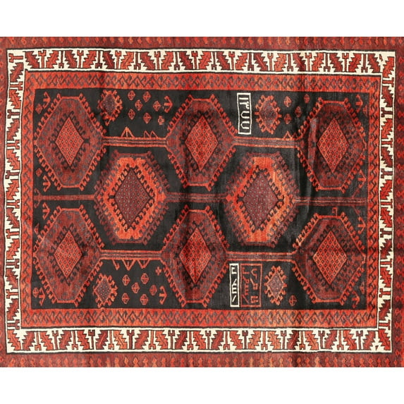 Ahgly Company Machine Washable Indoor Rectangle Traditional Dark Gold Brown Area Rugs, 8' x 10'
